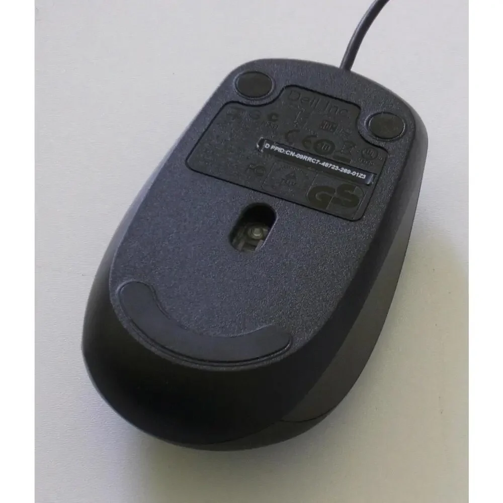 Genuine DELL 09RRC7 MS111-L Optical USB WIRED Scroll Mouse mice Look Black